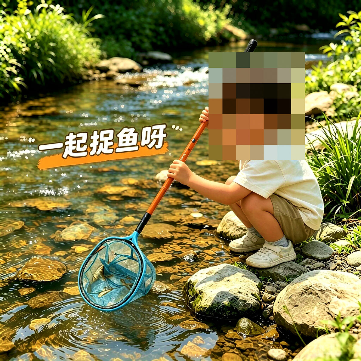 Kids Telescopic Fishing Net, 60–120 cm (24–47 in) Pole – product photo