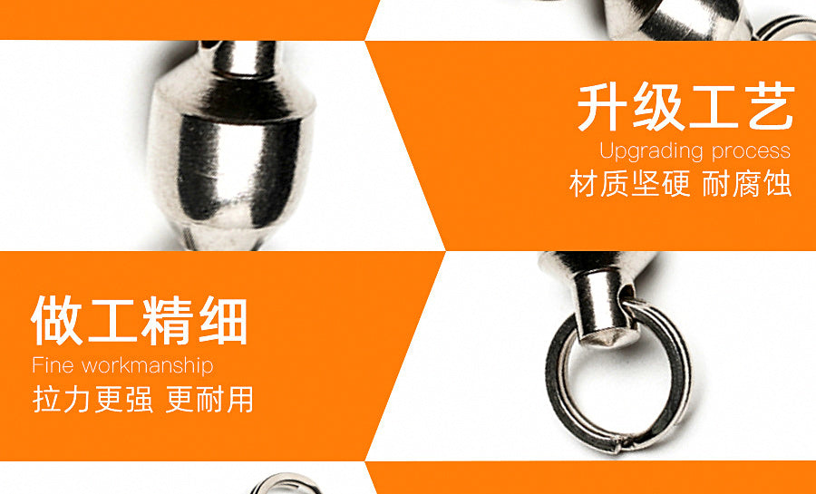 Stainless Steel Ball Bearing Fishing Swivel, Flat Double Ring – product photo
