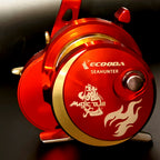 Slow Pitch Conventional Jigging Reel, Right Hand, Red Gold – product photo