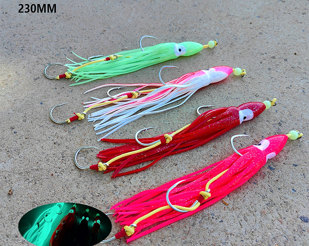 Glow Squid Jig Octopus Lure Rig, 23 cm (9 in), 3/0 & 5/0 – product photo
