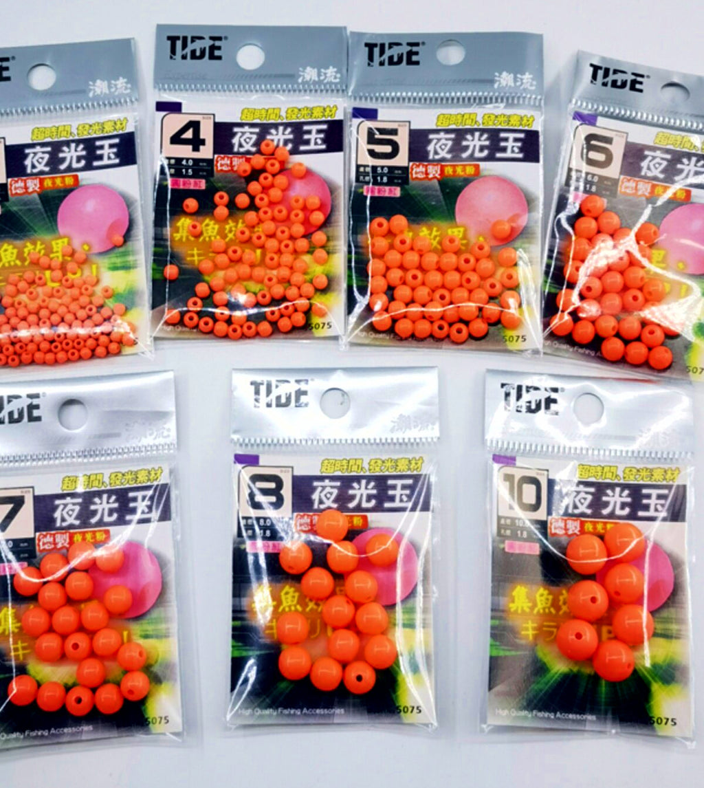 Luminous Rig Beads, Red or Green, 3-10 mm – product photo