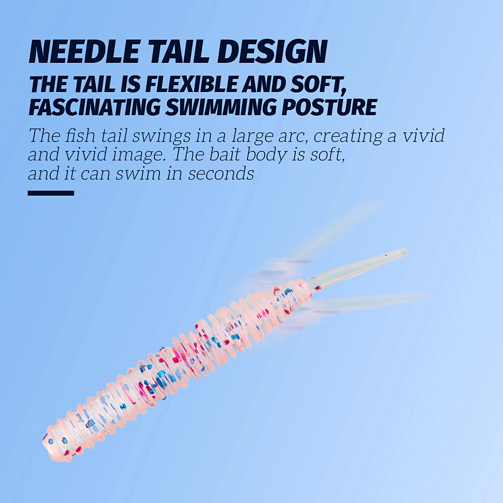 Soft Plastic Worm Lures, Threaded Body, 6.2 cm, 20-Pack – product photo