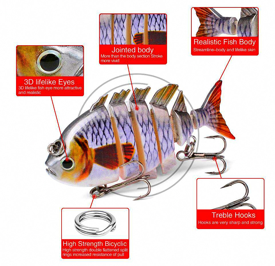 Jointed Swimbait Hard Lure, 8 cm (3.1 in), 16 g (0.56 oz) – product photo