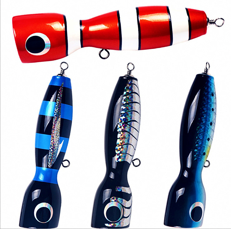 Wooden Floating Popper Topwater Lure, 120 g (4.2 oz) – product photo