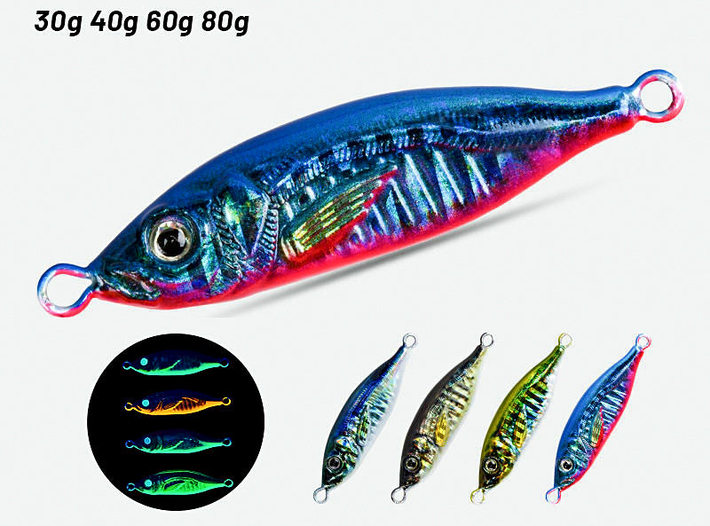 Shore Casting Metal Jig, 30–100 g (1.1–3.5 oz), UV Glow – product photo