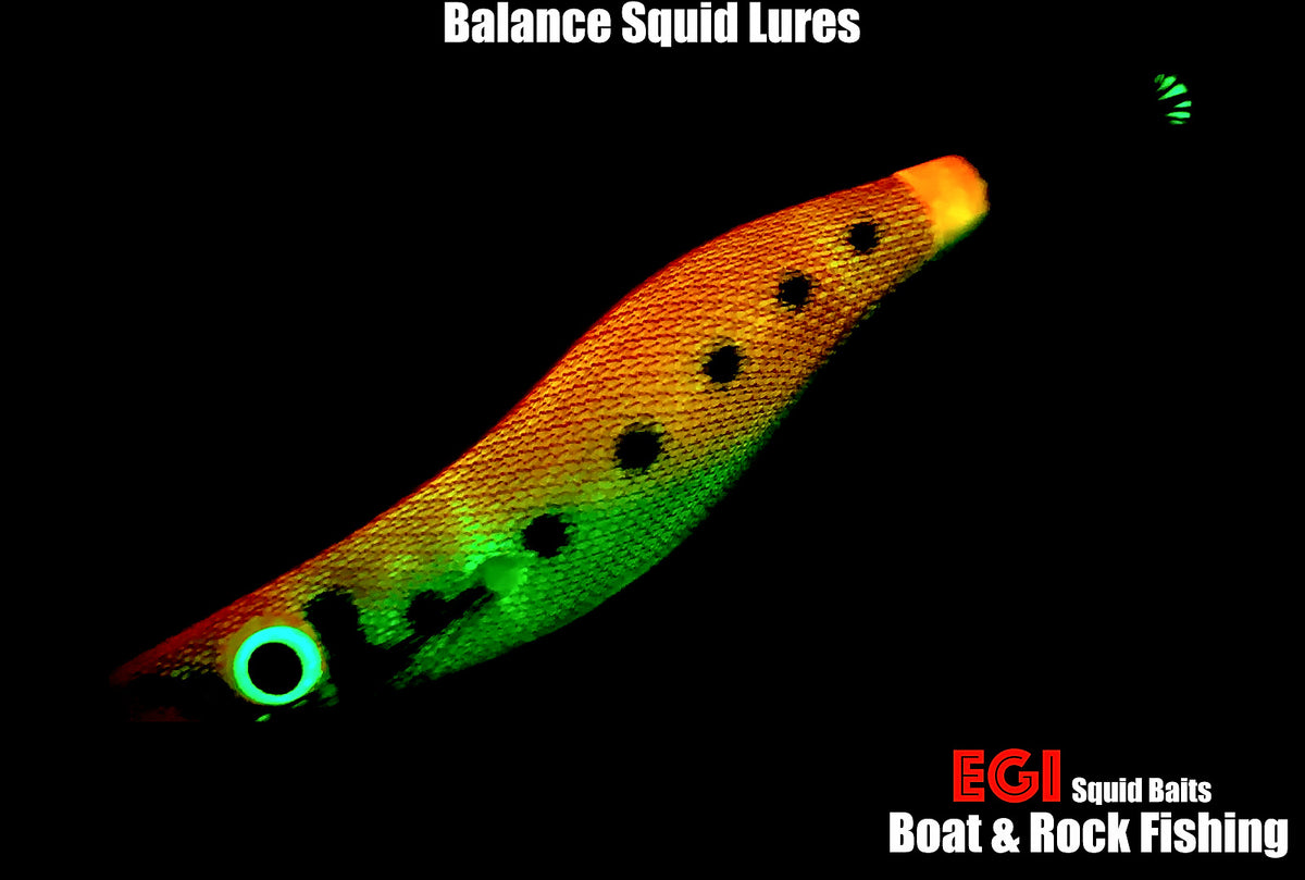 Wood Shrimp Squid Jig Size 2.5, Glow Rattle Bead – product photo