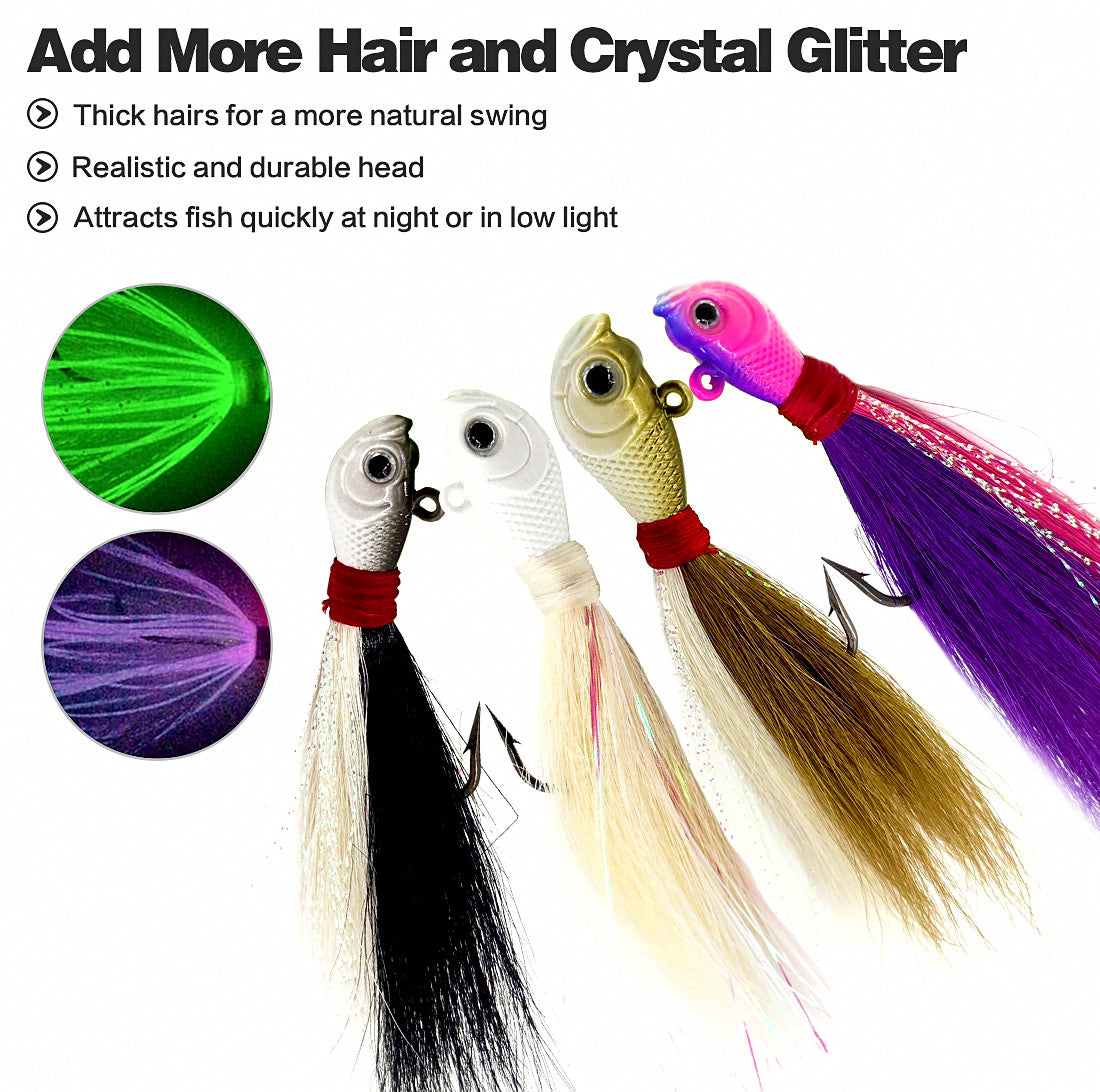 Bucktail Feather Jig, 7–56 g (0.25–2 oz), 5-Pack – product photo