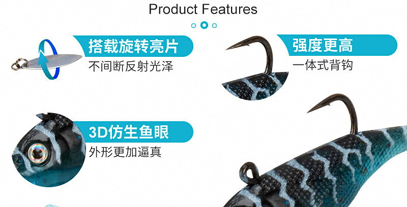 Curly Tail Soft Swimbait with Lead Jig Head, 5.5 cm, 7 g (0.25 oz) – product photo