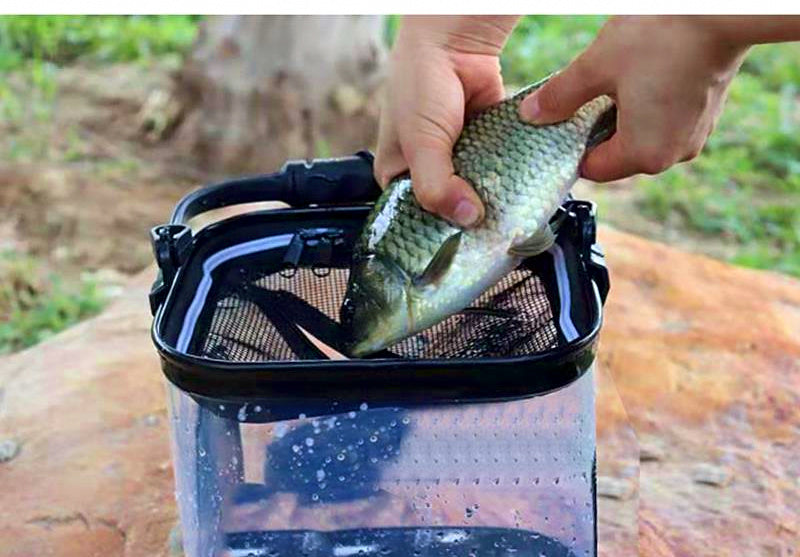 Collapsible Fishing Bucket with Rope, 21 cm / 24 cm – product photo