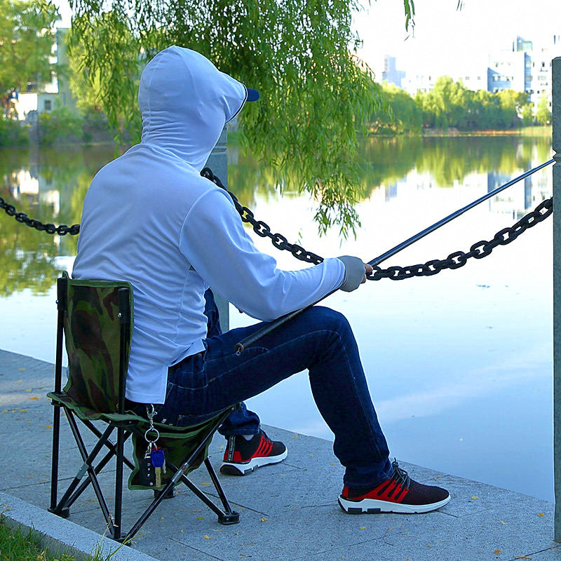 Men's UPF 40+ Hooded Long Sleeve Fishing Sun Shirt – product photo