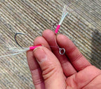 Glow Double Assist Hook Rig, Size 2/0, Barbed, Carbon Line – product photo