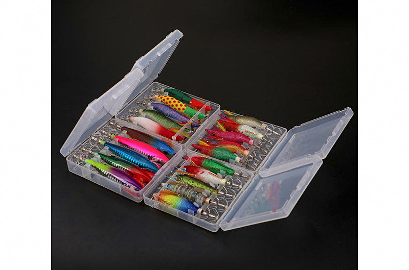 Squid Jig & Wood Shrimp Lure Storage Box, Clear – product photo