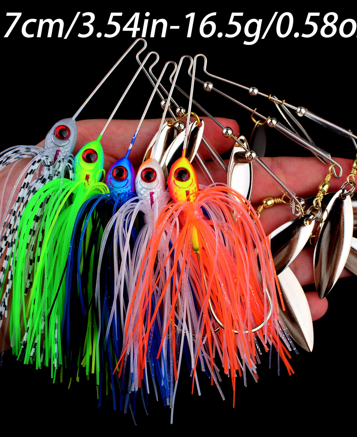 Skirted Sequin Spinner Lure, 9.7 cm, 16.5 g or 21 g (0.58–0.74 oz) – product photo