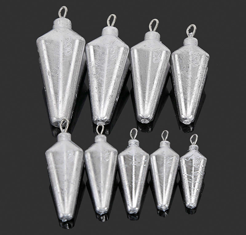 Four-Sided Starfruit Lead Sinkers, 1.1–7.1 oz (30–200 g) – product photo