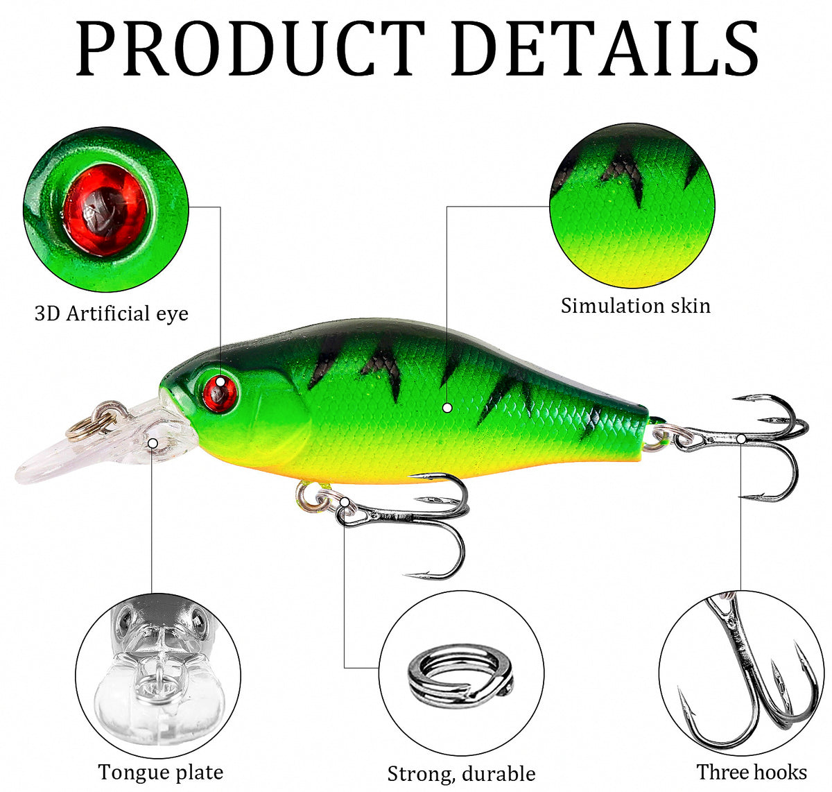 Floating Minnow Hard Bait, 7 cm (2.8 in) 8 g (0.28 oz) – product photo