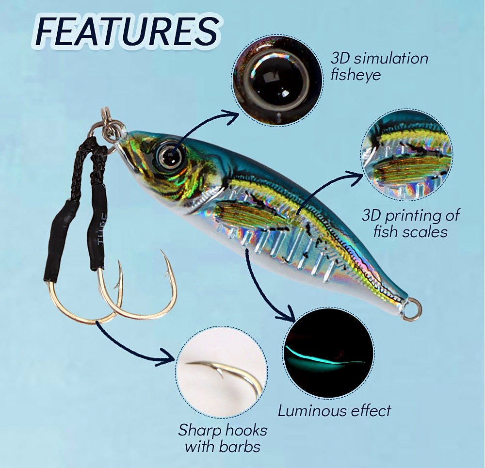 3D Printed Glow Slow Pitch Jig, 60–80 g (2.1–2.8 oz) – product photo