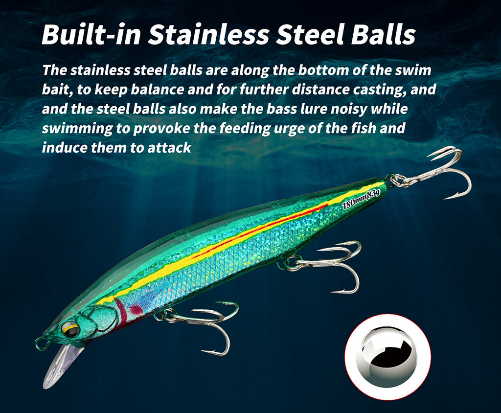 Floating Minnow Trolling Lure, 16–18 cm (6.3–7.1 in) – product photo
