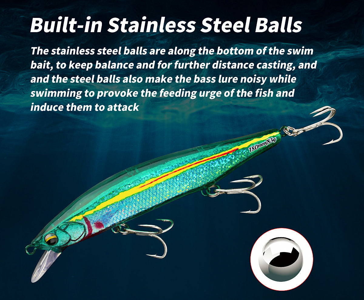 Floating Minnow Trolling Lure, 16–18 cm (6.3–7.1 in) – product photo