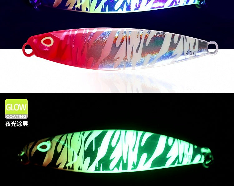 Glow Tiger Stripe Metal Jig, Double Hook, 30–80 g (1.1–2.8 oz) – product photo