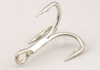 Barbed Treble Hooks, Size 6 to 5/0, Black Nickel or Satin Tin – product photo