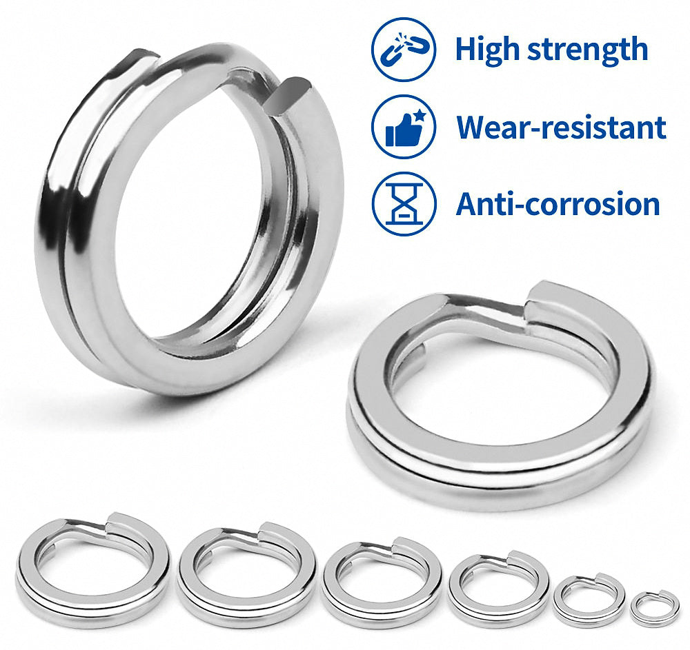 Stainless Steel Double Split Rings, 100 pcs, Sizes 0–6 – product photo