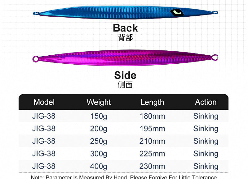 Slow Pitch Jig, 150–400 g (5.3–14.1 oz) – product photo
