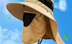 Sun Protection Fishing Bucket Hat with Neck Flap, Wide Brim – product photo