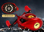 Red Gold Baitcasting Reel, 18+1 Bearings, Metal Spool – product photo
