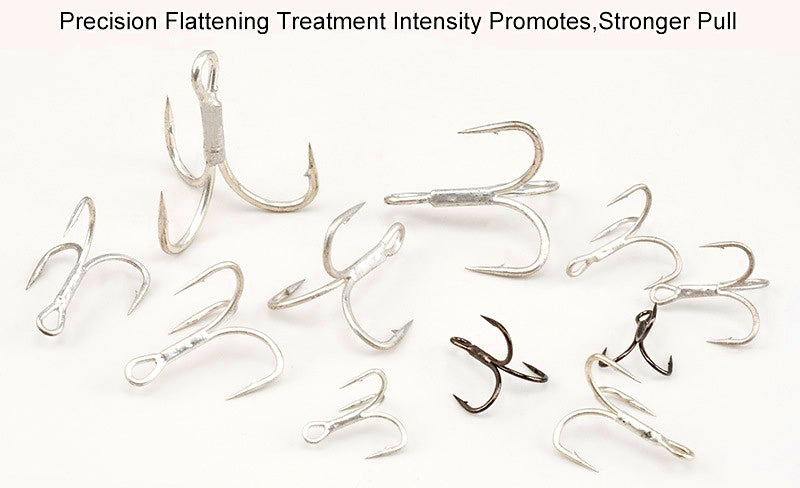 Barbed Treble Hooks, High Carbon Steel, Sizes 5 to 4/0 – product photo