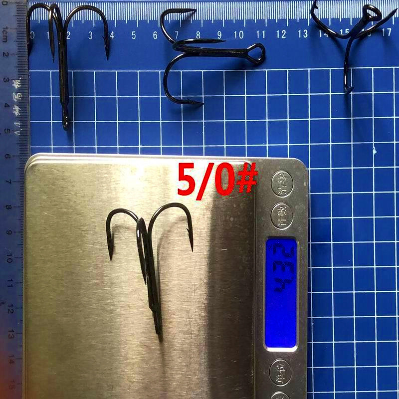 High Carbon Barbed Treble Hooks, Bulk Pack, Size 12 to 12/0 – product photo