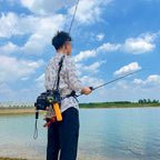 Fishing Waist Bag with Rod Holder, Oxford Cloth, Multi-Pocket – product photo