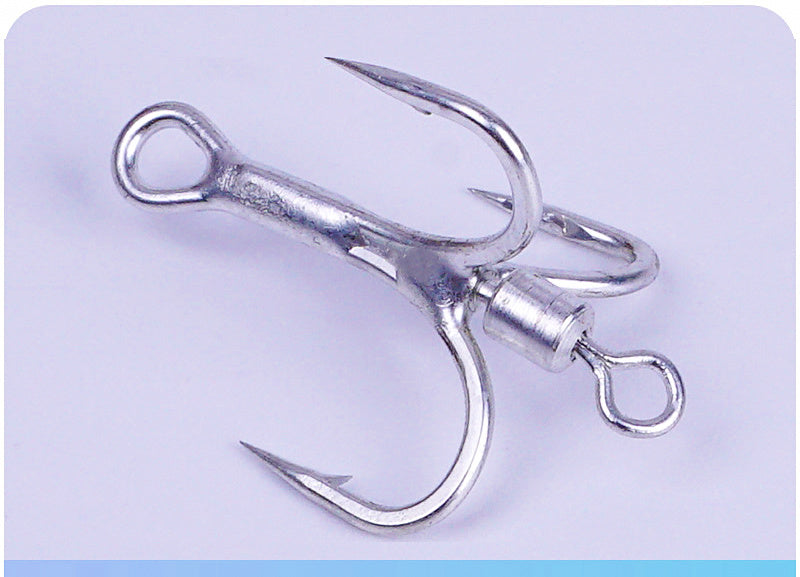Barbed Treble Hooks with Swivel, Matte Tin, 10 or 100 Pack – product photo