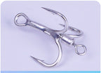 Barbed Treble Hooks with Swivel, Matte Tin, 10 or 100 Pack – product photo