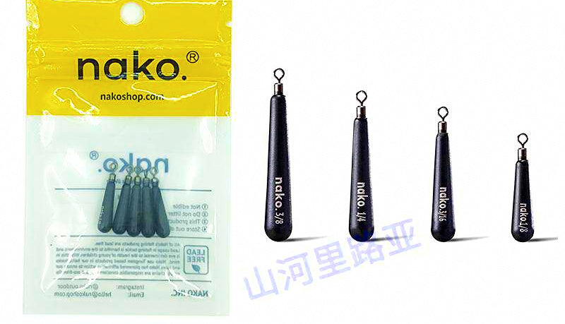 Tungsten Baseball Sinkers, 1/8–3/8 oz (3.5–10.5 g), 5-Pack – product photo