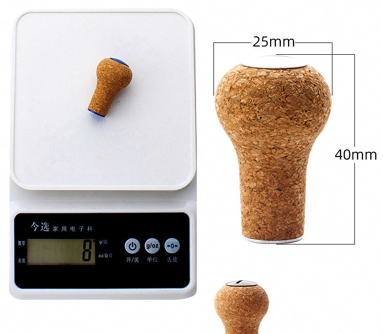 Rubber Cork Reel Handle Knob, Long Gourd Style, Baitcaster – product photo