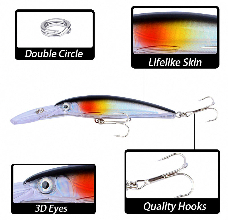 Floating Minnow Lure, 17 cm (6.7 in) 32 g (1.1 oz) – product photo