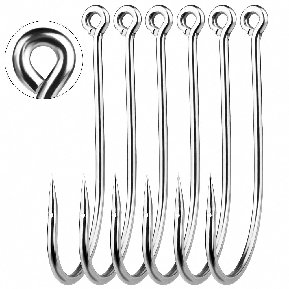 Live Bait Single Hooks with Eye, Barbed, 20-Pack, 3/0–10/0 – product photo