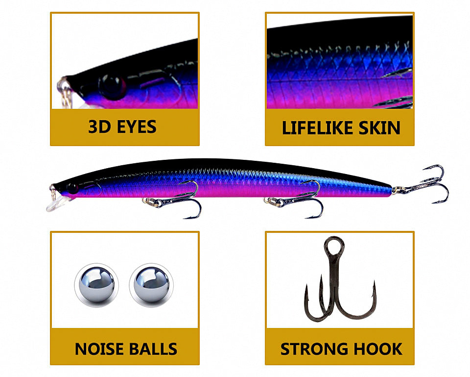 Floating Diving Minnow Lure, 18 cm (7.1 in), 24 g (0.8 oz) – product photo