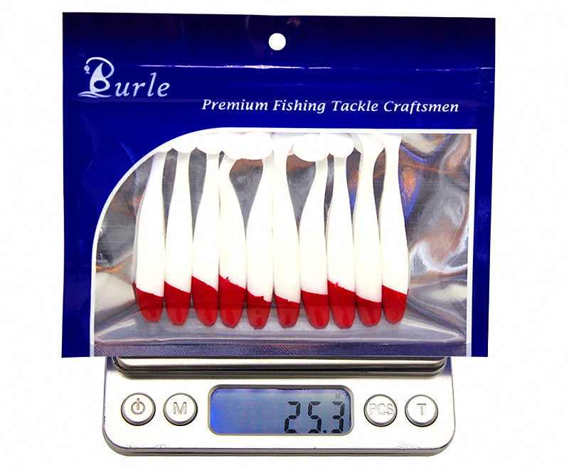 Red Head White Paddle Tail Soft Swimbait, 5.5–12 cm (2.2–4.7 in) – product photo
