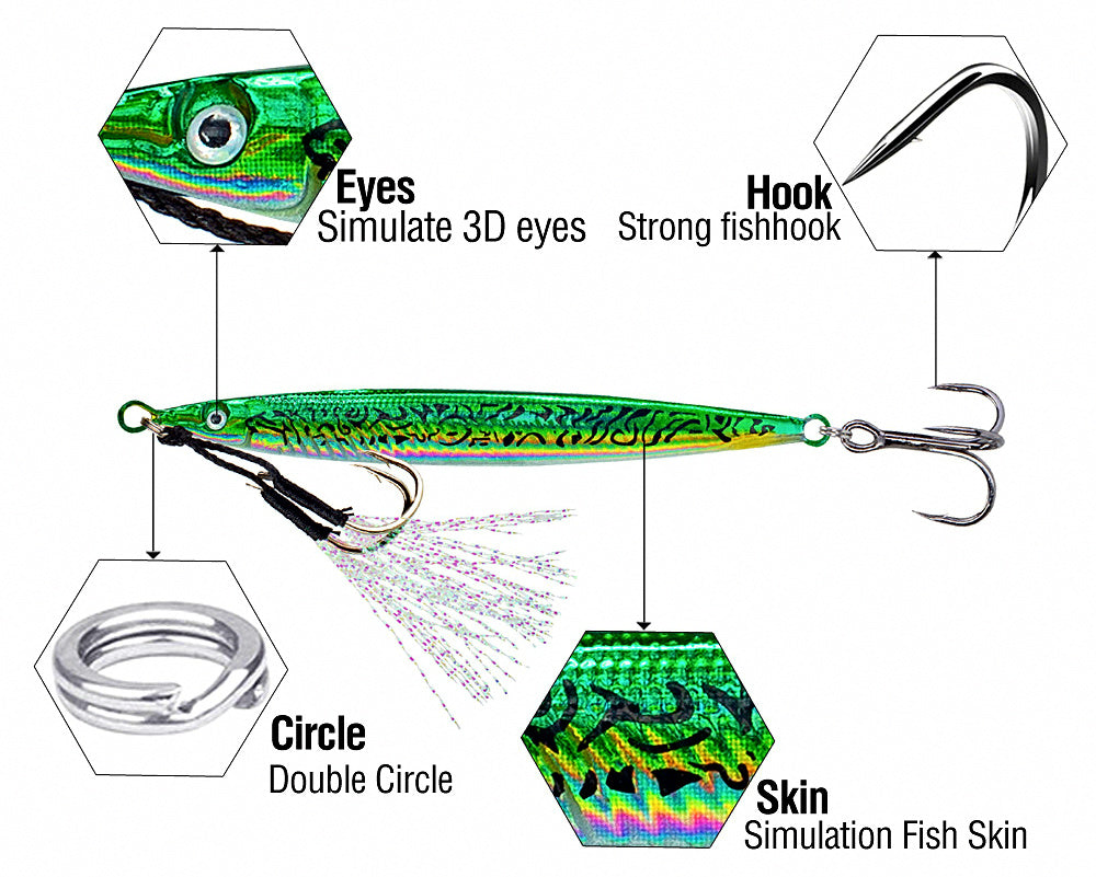 Casting Metal Jig with Hook, 14–45 g (0.5–1.6 oz) – product photo