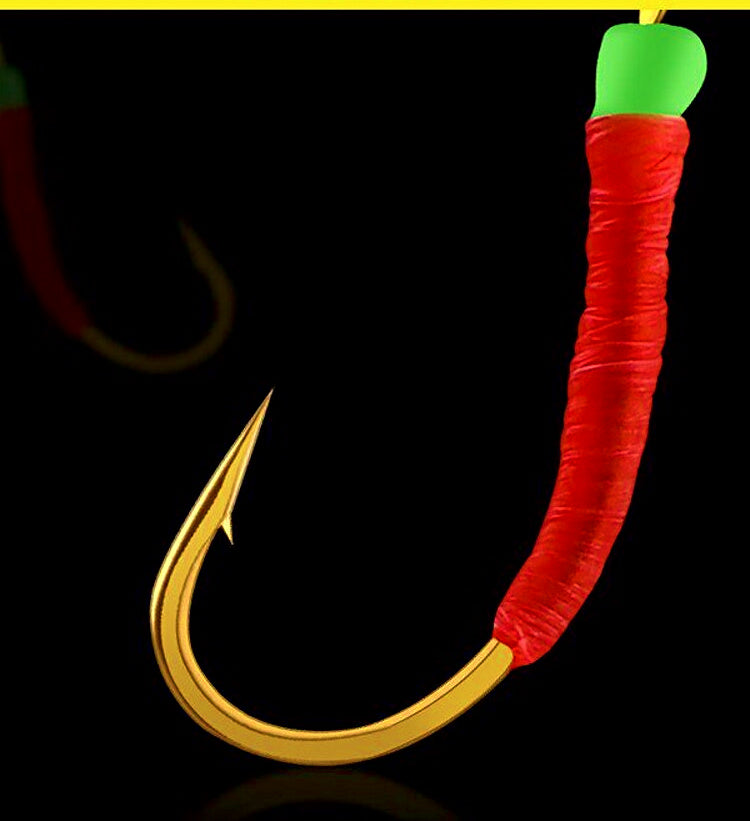 Sabiki Rig Set, 5 Rigs with 6 Hooks and Sinker – product photo