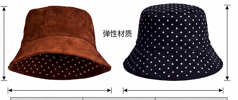 Polka Dot Bucket Hat, Wide Brim, Adjustable, One Size – product photo