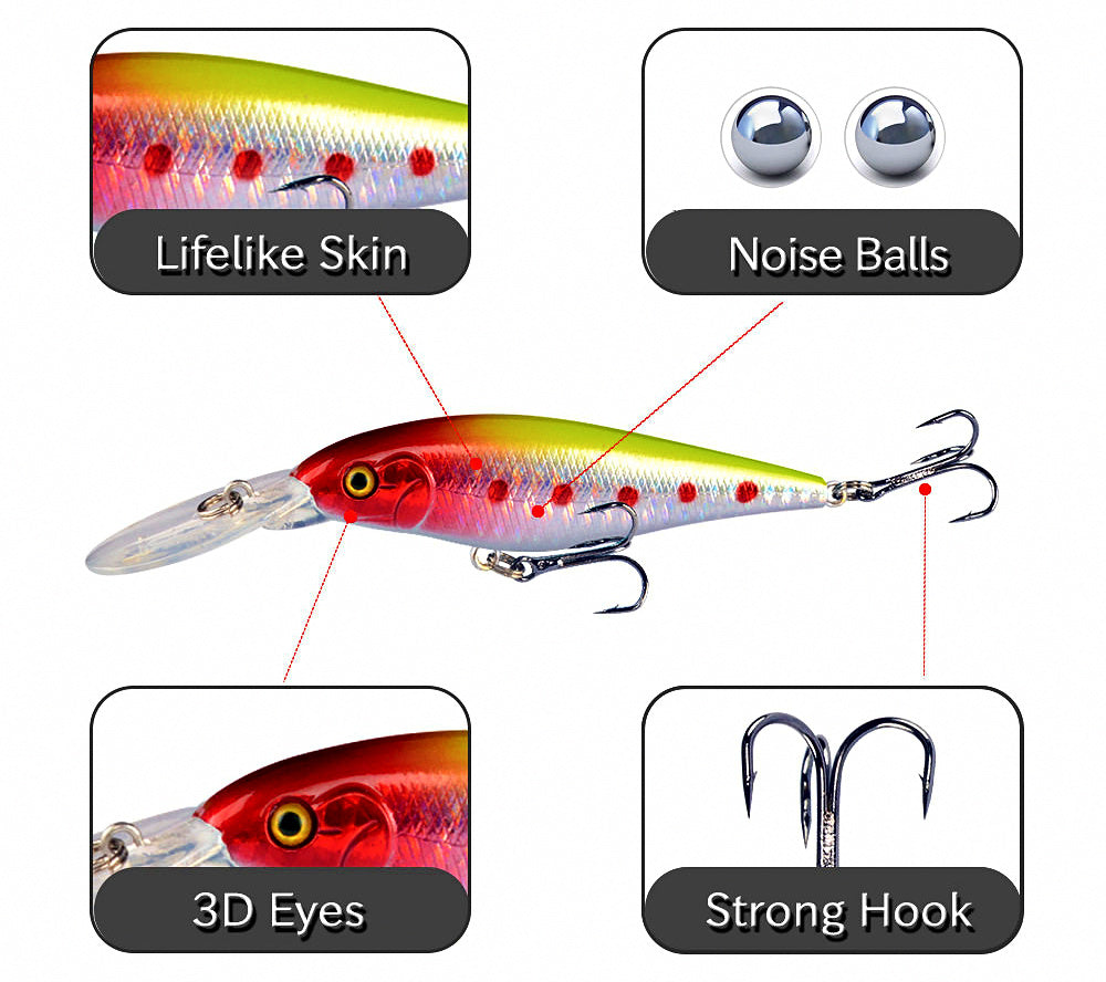 Floating Minnow Hard Bait, 11 cm (4.3 in) 10.5 g (0.37 oz) – product photo