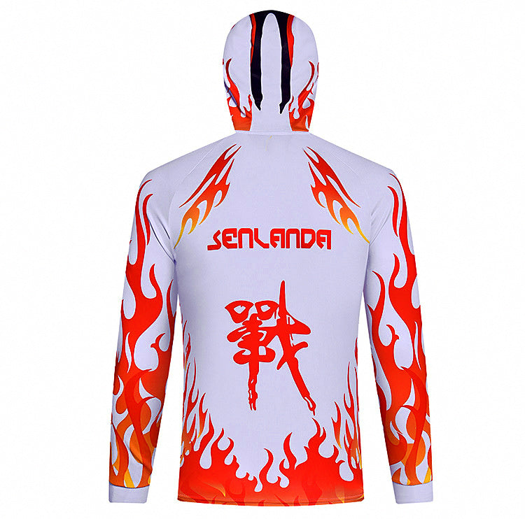 Quick-Dry UV Fishing Sun Shirt, Breathable, White – product photo