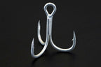 Barbed Treble Hooks, Tin-Plated High-Carbon Steel, 12–3/0 – product photo