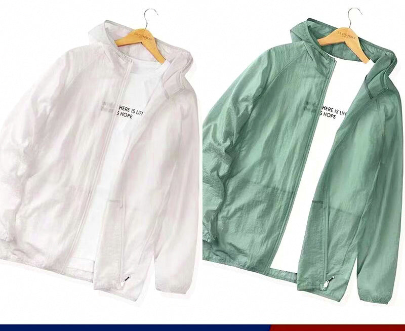 Men's Lightweight Sun Hoodie Jacket, Ice Silk Full Zip – product photo