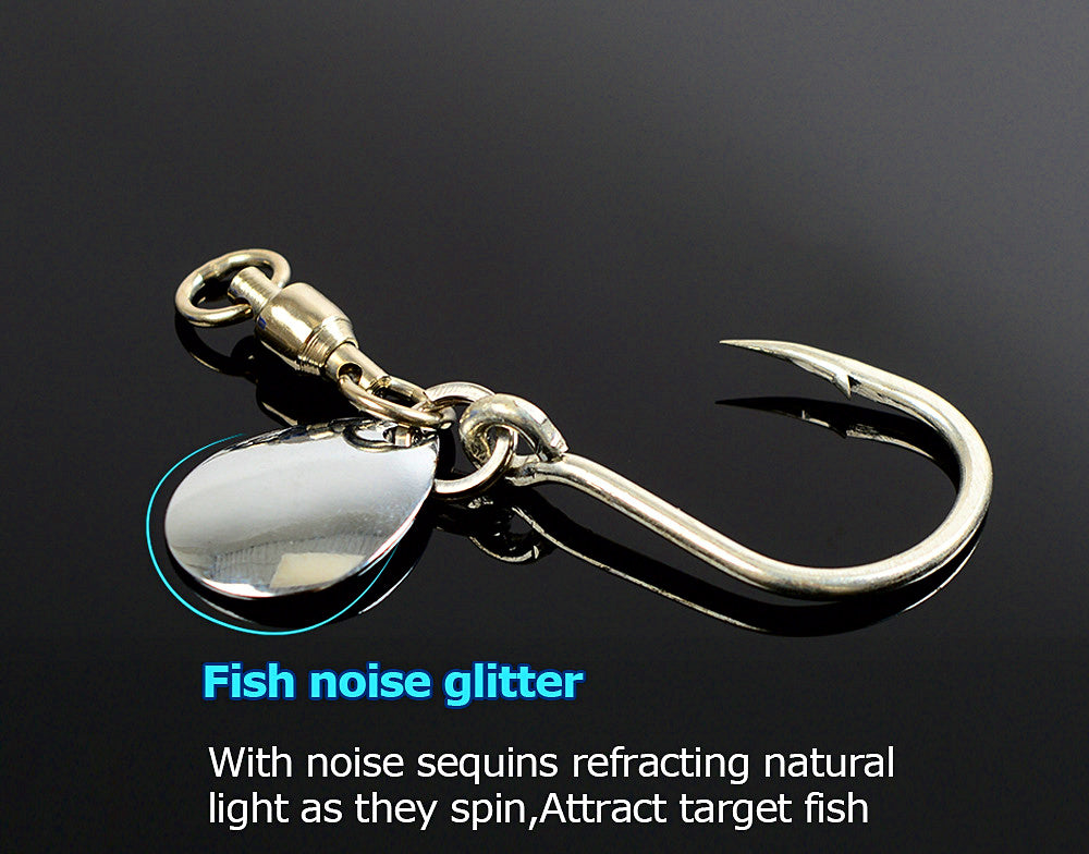 Spinner Flash Hooks with Bearing Swivel, 5-Pack, Sizes 1/0–5/0 – product photo