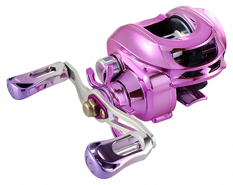 Round Baitcasting Reel, Purple, Left or Right Hand – product photo