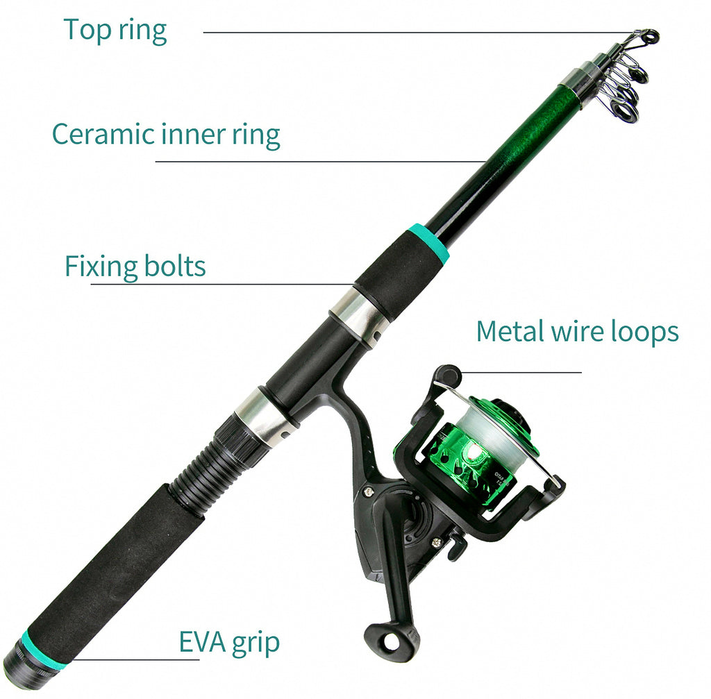 Kids Beginner Spinning Rod & Reel Combo, Fiberglass – product photo
