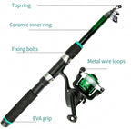 Kids Beginner Spinning Rod & Reel Combo, Fiberglass – product photo